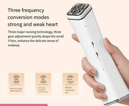 RF Care Beauty + EMS Facial Device – Face Lifting and Wrinkle Reduction, 3 Modes, USB Rechargeable
