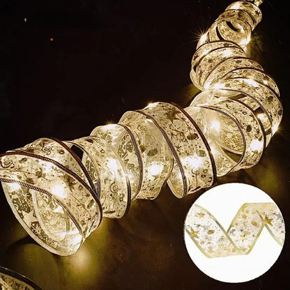 Enchanting Ribbon Fairy Lights – Christmas Tree Ornaments & Home Décor for a Magical New Year’s Celebration!
