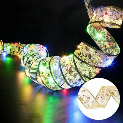 Enchanting Ribbon Fairy Lights – Christmas Tree Ornaments & Home Décor for a Magical New Year’s Celebration!