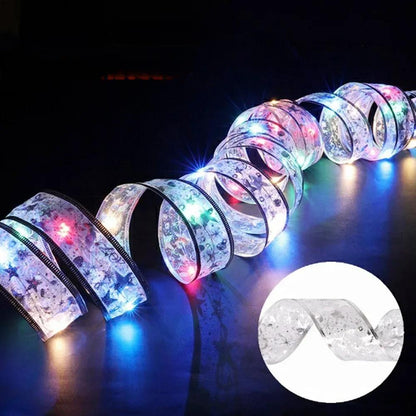 Enchanting Ribbon Fairy Lights – Christmas Tree Ornaments & Home Décor for a Magical New Year’s Celebration!