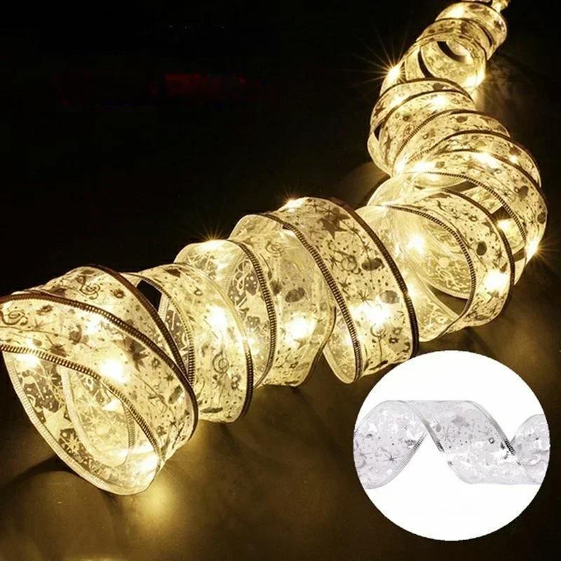 Enchanting Ribbon Fairy Lights – Christmas Tree Ornaments & Home Décor for a Magical New Year’s Celebration!