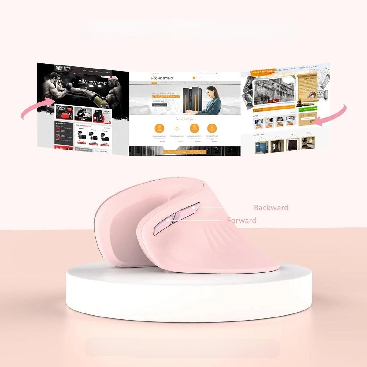 Ergonomic Vertical Mouse with Jiggler – Wireless Bluetooth & USB Dual-Mode Mouse for PC, Laptop, Mac & Windows