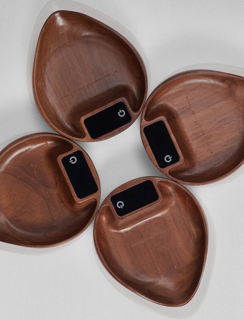 Espresso LED Scale with Walnut Bean Tray- Accurate Scale for Coffee Connoisseurs