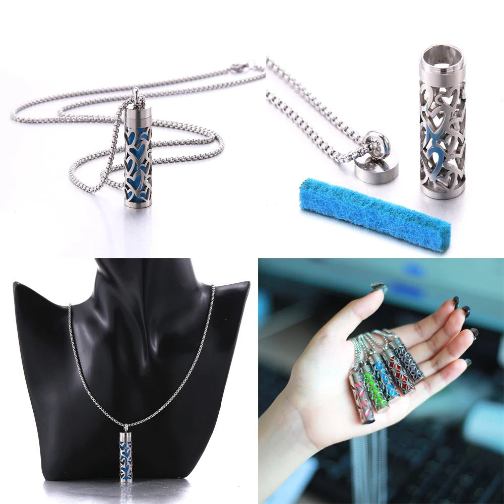 Essential Oil Diffuser Necklace – Stylish Aromatherapy Pendant with Stainless Steel Open Locket for Long-Lasting Scent