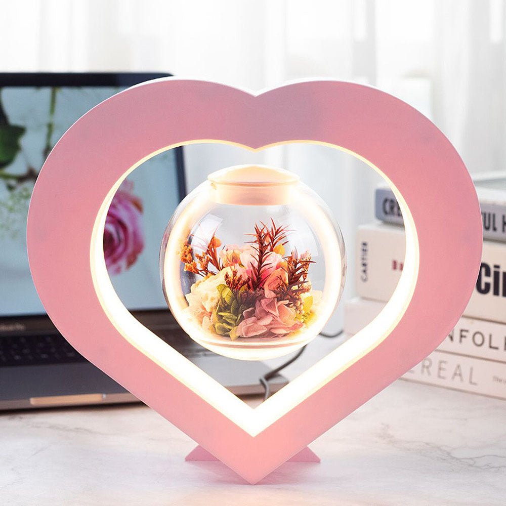 Eternal Life Flower with Magnetic Levitation - 3D Immortal Flower LED Electronic Anti-gravity Night Light