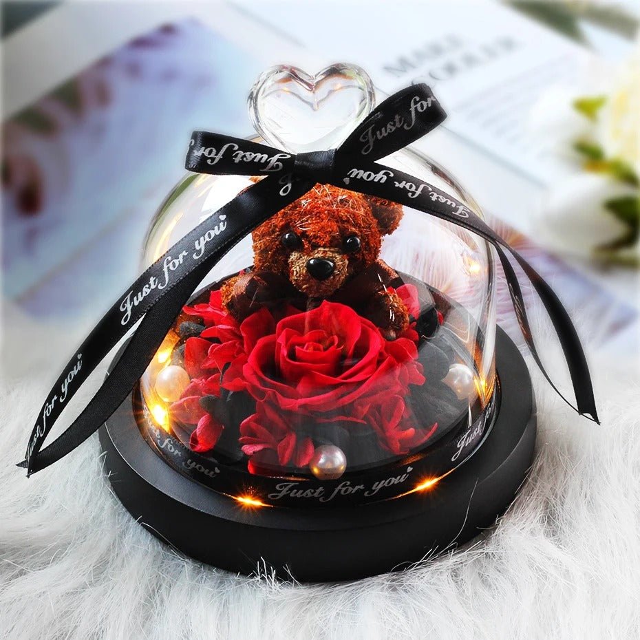 Eternal Love - Real Rose In Glass Dome Exclusive Rose Immortal Flower Perfect for Valentine's Day