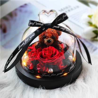 Eternal Love - Real Rose In Glass Dome Exclusive Rose Immortal Flower Perfect for Valentine's Day