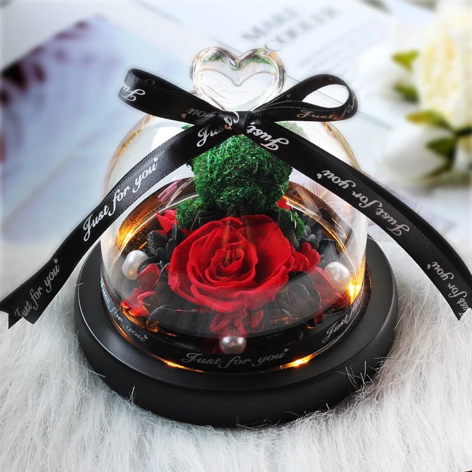 Eternal Love - Real Rose In Glass Dome Exclusive Rose Immortal Flower Perfect for Valentine's Day