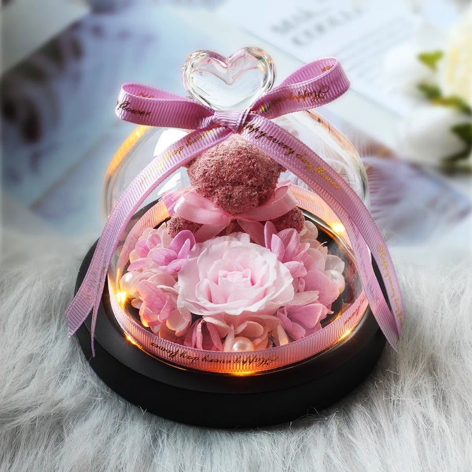 Eternal Love - Real Rose In Glass Dome Exclusive Rose Immortal Flower Perfect for Valentine's Day