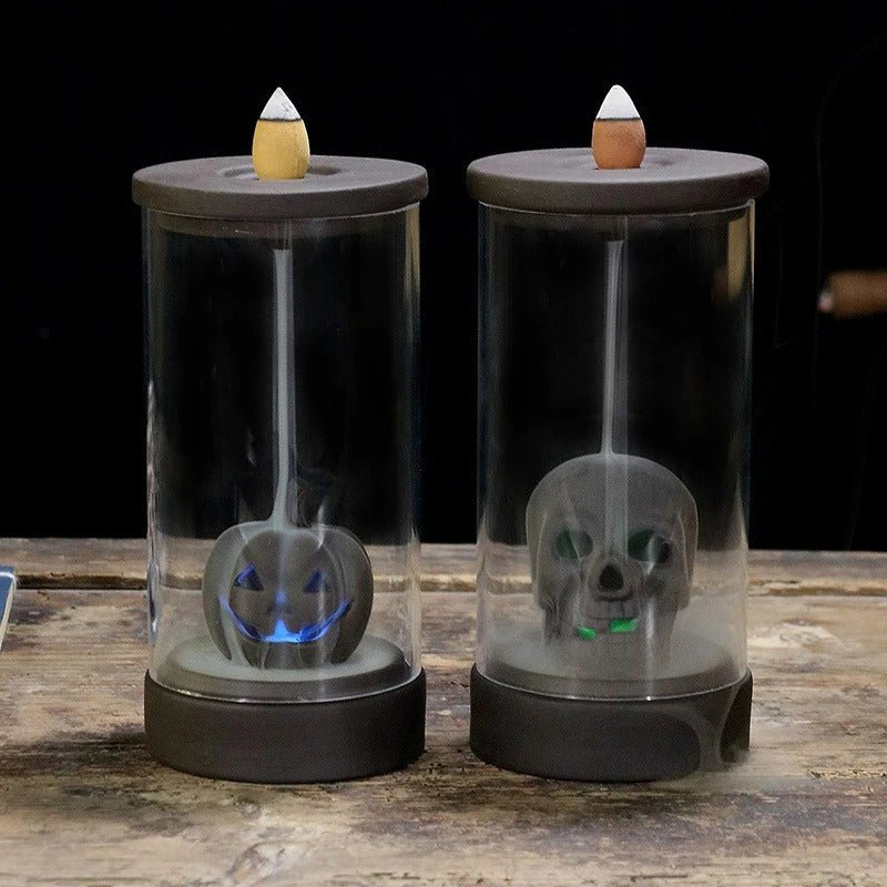 Eternal Skull Pumpkin Halloween Incense Burner - Mesmerizing Ceramic Decor