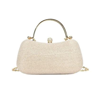 Evening Rhinestone Clutch – Stunning Beaded Evening Bag with Chain Strap A Glamorous Egg-Shaped Handbag for Weddings & Special Nights