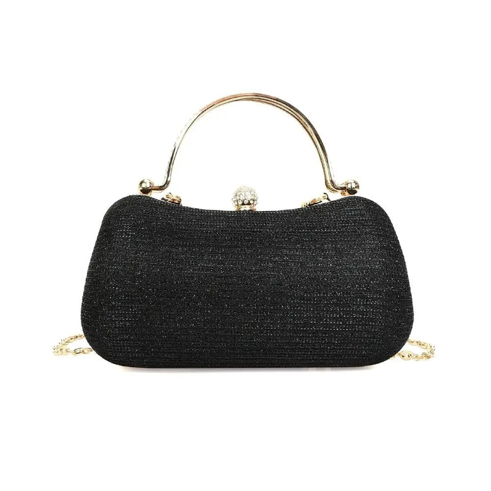 Evening Rhinestone Clutch – Stunning Beaded Evening Bag with Chain Strap A Glamorous Egg-Shaped Handbag for Weddings & Special Nights