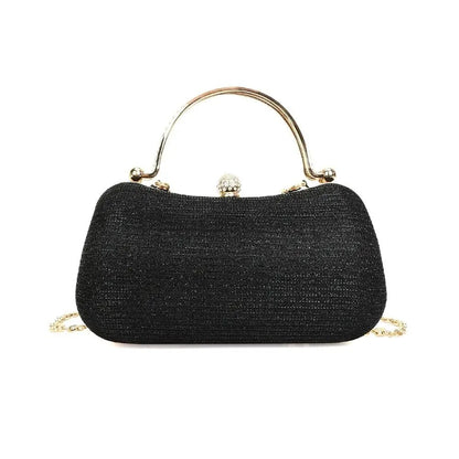 Evening Rhinestone Clutch – Stunning Beaded Evening Bag with Chain Strap A Glamorous Egg-Shaped Handbag for Weddings & Special Nights