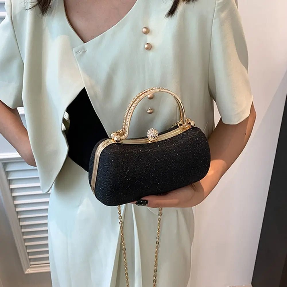 Evening Rhinestone Clutch – Stunning Beaded Evening Bag with Chain Strap A Glamorous Egg-Shaped Handbag for Weddings & Special Nights
