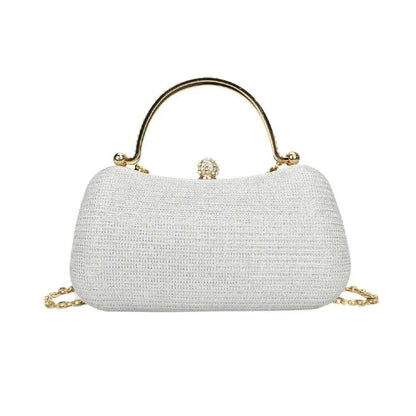 Evening Rhinestone Clutch – Stunning Beaded Evening Bag with Chain Strap A Glamorous Egg-Shaped Handbag for Weddings & Special Nights