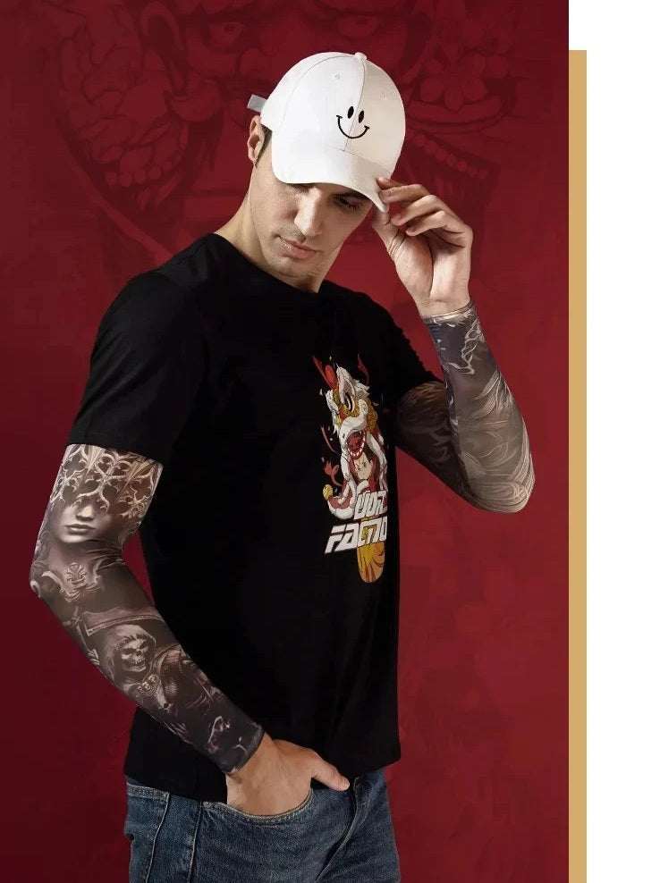 Summer Tattoo Arm Sleeves  - 2pcs. Seamless Ice Silk UV Protection Sleeves for Golf, Driving, Outdoor Sports & Style
