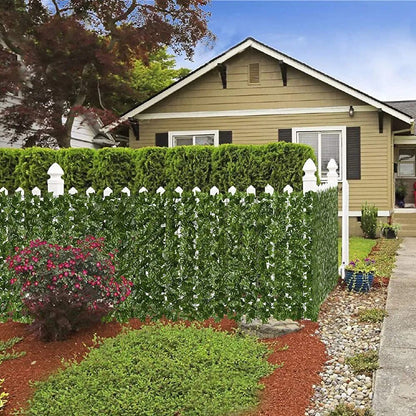 Expandable Faux Ivy Privacy Fence - Fencing Panel for Backdrop, Garden, Patio and Home Decor