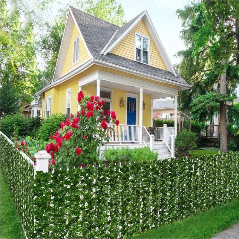Expandable Faux Ivy Privacy Fence - Fencing Panel for Backdrop, Garden, Patio and Home Decor