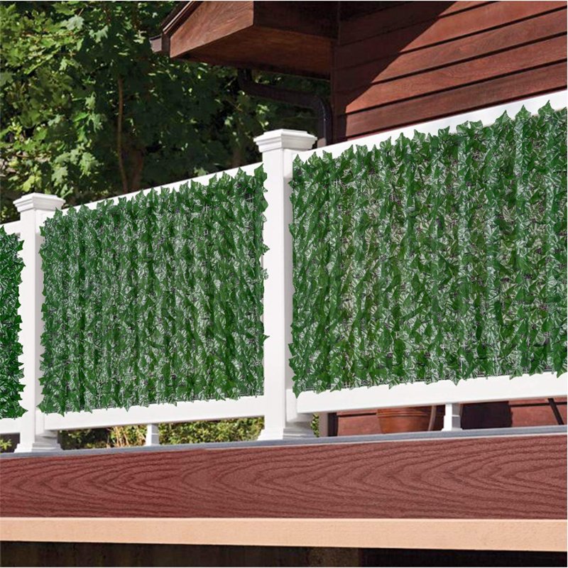 Expandable Faux Ivy Privacy Fence - Fencing Panel for Backdrop, Garden, Patio and Home Decor