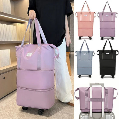 Rolling Expandable Luggage Bag - Travel Bag Lightweight Suitcase for Men and Women