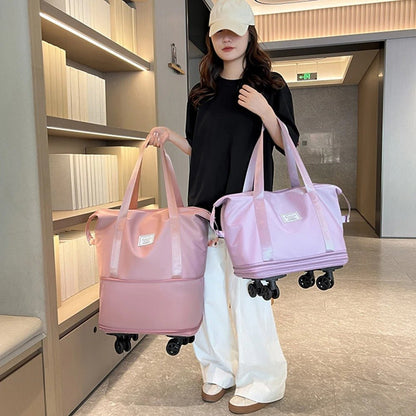 Rolling Expandable Luggage Bag - Travel Bag Lightweight Suitcase for Men and Women