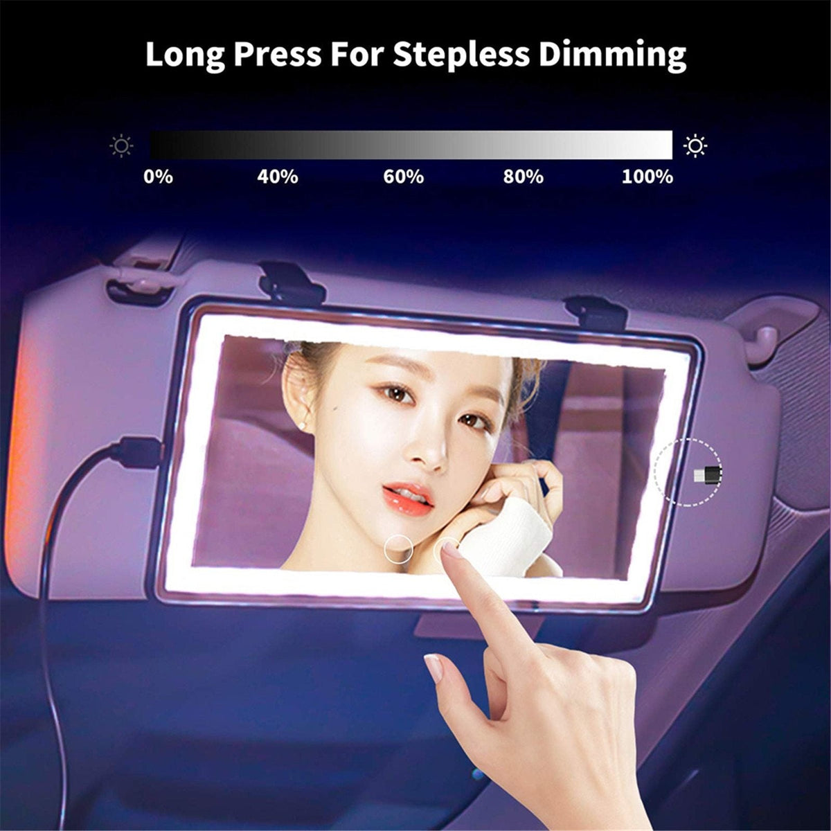 LED Car Makeup Mirror