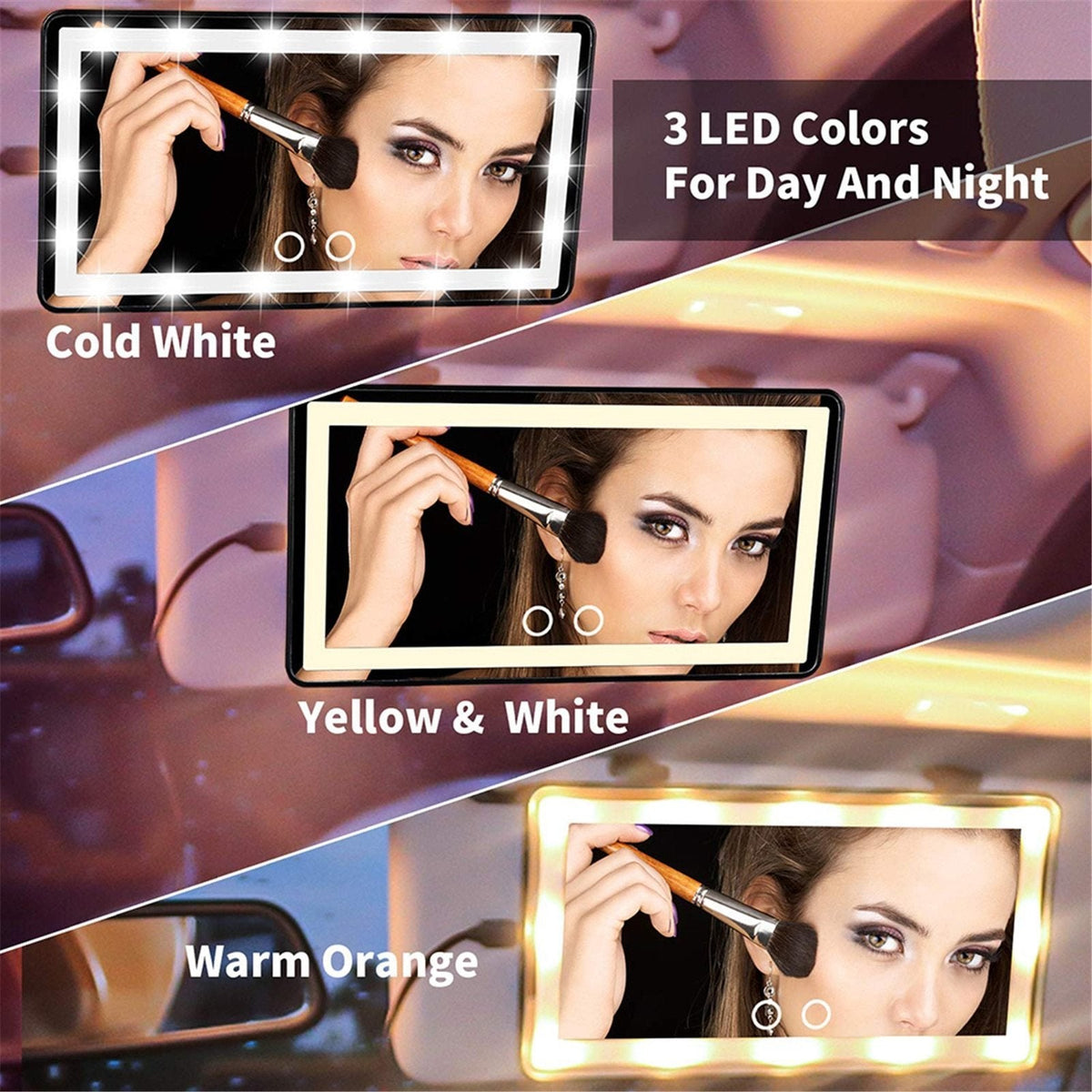 LED Car Makeup Mirror