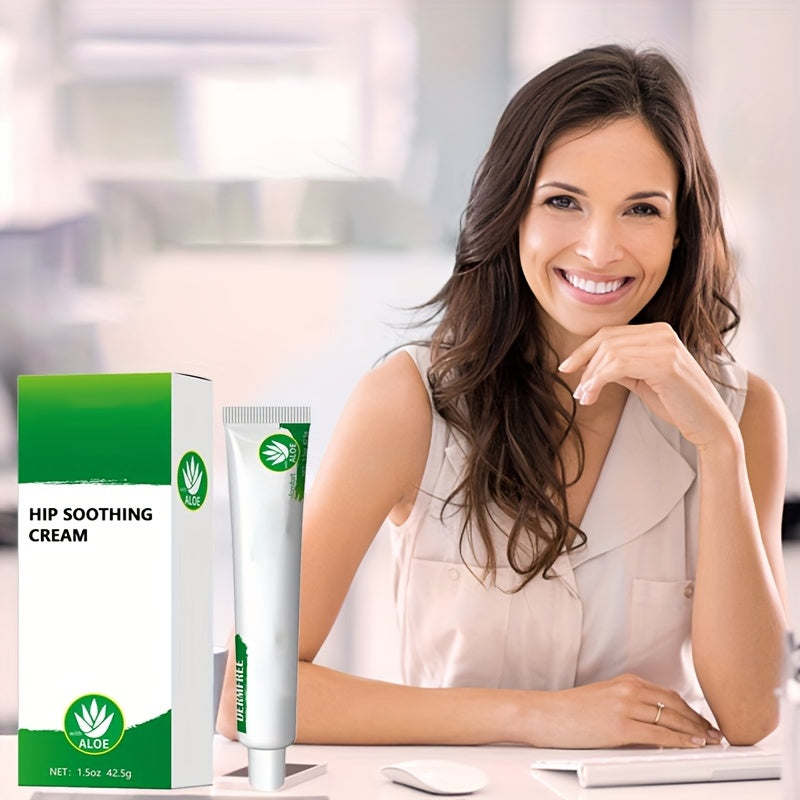 Aloe Vera & Peppermint Hip Soothing Cream – 1.5oz Relief Gel for Sedentary Discomfort, Travel-Friendly Plant-Based Formula for Comfort Anywhere