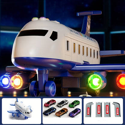 Large 42-Inch Airplane Toy Playset – Includes 6 Vehicle Toys, 4 Tracks, Lights & Sounds for Kids’ Birthday and Christmas Fun
