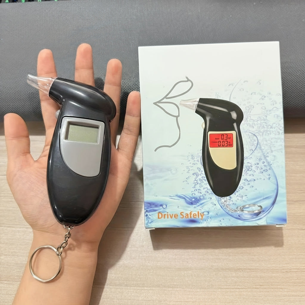 Portable Digital Breathalyzer – Accurate Blood Alcohol Content Tester with LCD Display, Battery-Powered BAC Detector for Home & Personal Testing