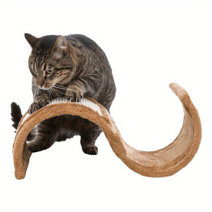 Solid Wood Cat Scratch Board- Durable, Wave-Shaped Scratch Surface Thatâ€™s Ready to Use, No Assembly Needed