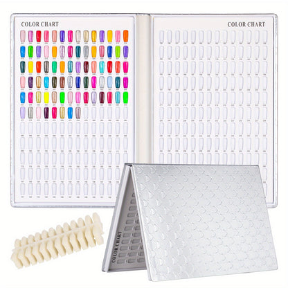 Heart Nail Sample Chart – 308 Color, 360-Tip Gel Display Book for Salon-Ready Nail Art, No Glue or Pasting Needed