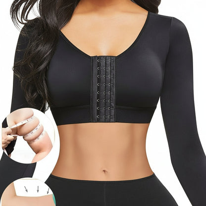 Women’s Long Sleeve Compression Top – Post-Surgery Arm Slimmer Push-Up Shapewear for Support, Lift, and Sculpted Silhouette