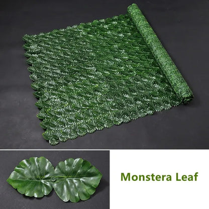 Artificial Leaf Fence Panels Faux Hedge Privacy Fence Screen Greenery for Outdoor Garden Yard Terrace Patio Balcony Decorations