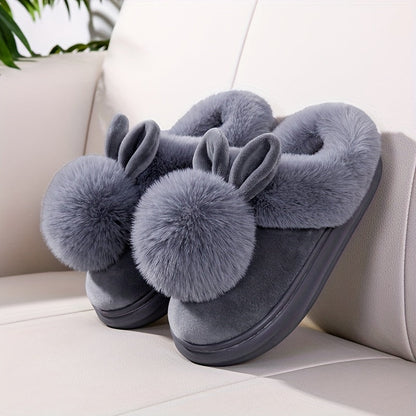 Warm Fur Rabbit Women’s Slippers – Furry, Ultra-Soft, Warm, Non-Slip Indoor Outdoor Slippers for Women in Total Comfort
