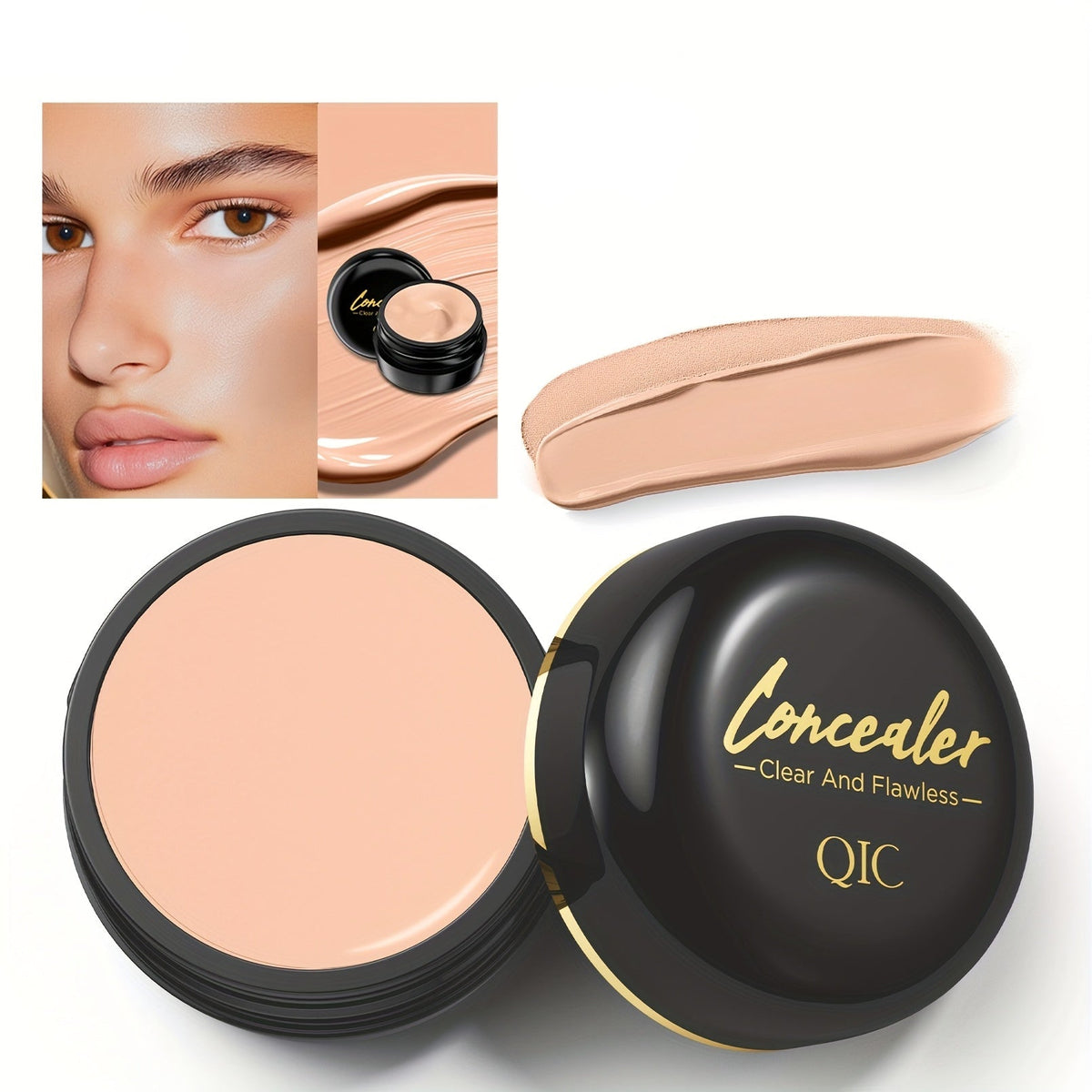 Waterproof Full Coverage Concealer – Plant-Based Matte Cream to Hide Scars, Blemishes & Dark Spots for All Skin Tones