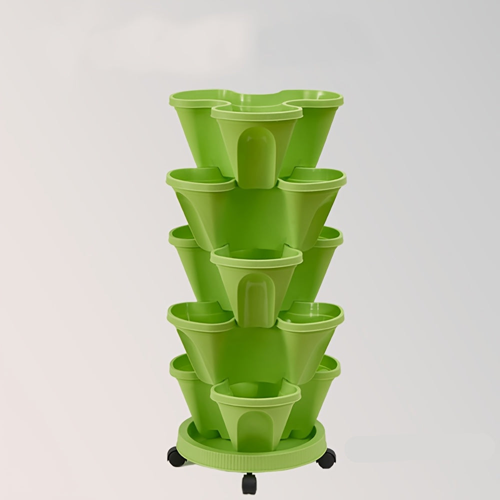 Vertical Garden Planter – 5-Tier  Sleek Space-Saving Tower for Strawberries, Herbs, and Blooms, Indoor/Outdoor Easy-to-Assemble Gardening Essential