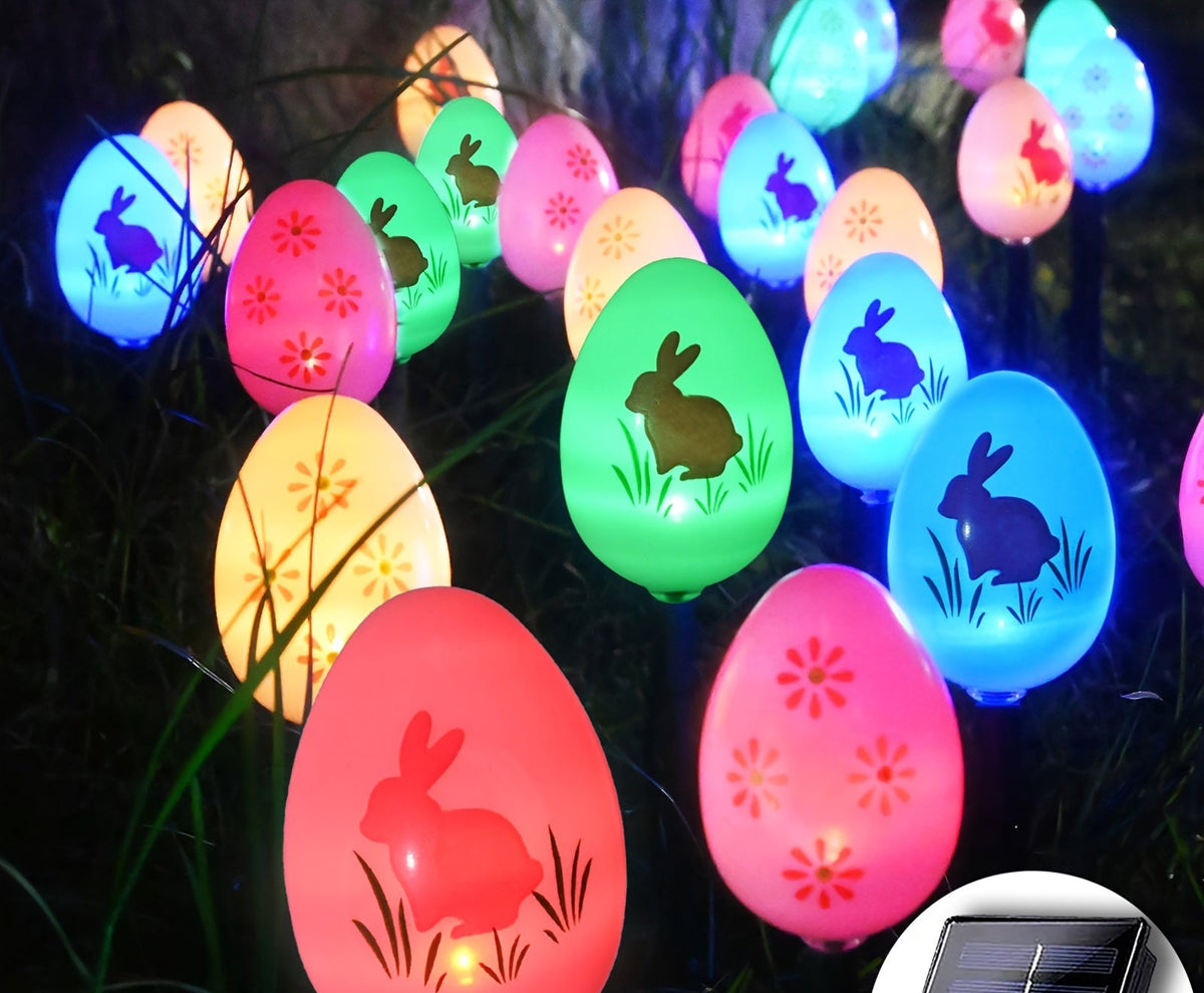 Solar Easter Egg Lights – Brighten Your Yard with Colorful Solar Decor Eggs for a Glowing Springtime Celebration
