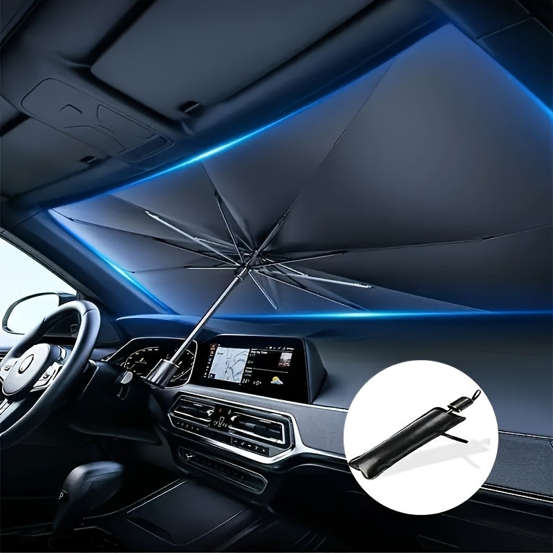 Portable Folding Windshield Sunshade – Universal Automobile Sun Block with Heat Insulation, UV Reflection, and Easy In-Car Storage Design