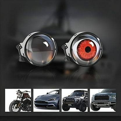 Devil’s Eyes LED Car Lights – 6-Mode Dynamic Demon Eye Lens, USB-Powered 12V Automotive Bulbs with Adjustable Patterns for Custom Car Lighting