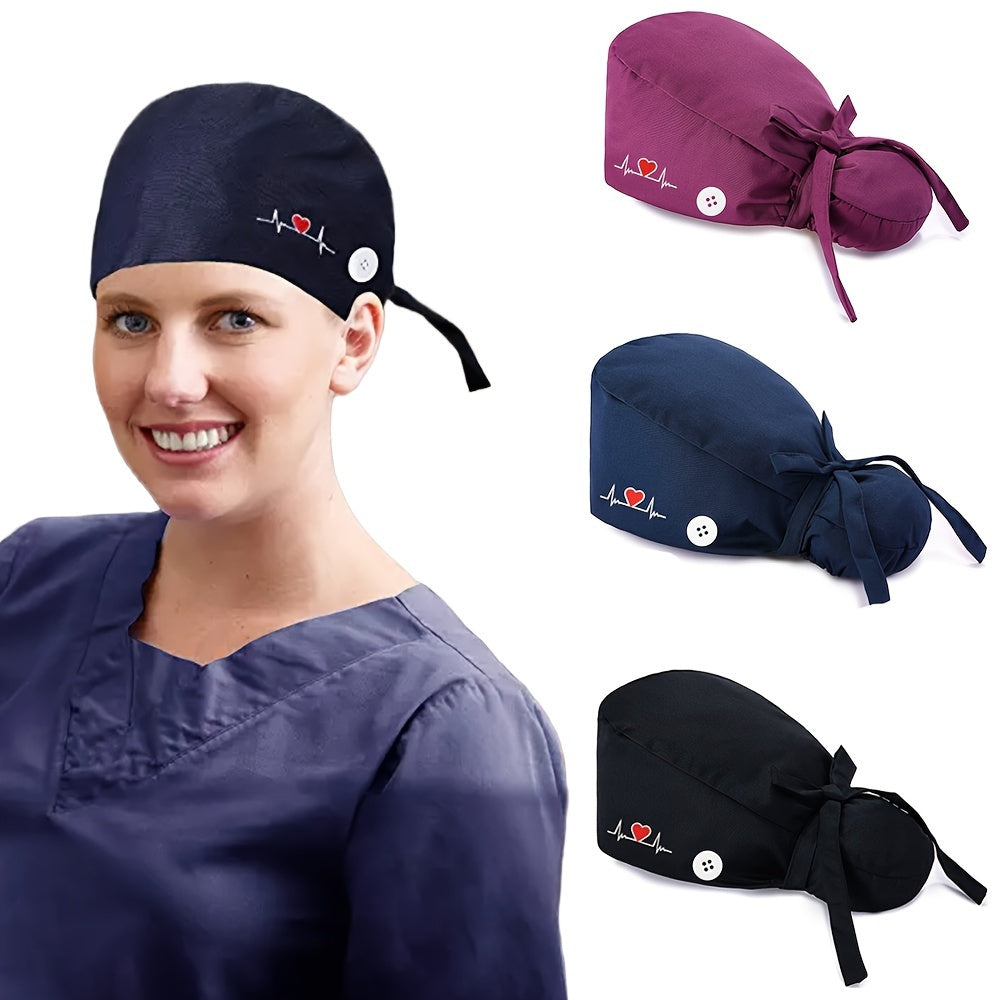 Adjustable Scrub Caps for Women – Lightweight Breathable Nurse Hats with Ponytail Holder for Doctors and Healthcare Staff