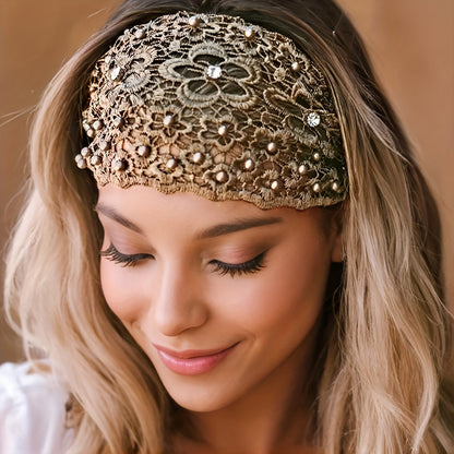Elegant Floral Pearl Headband Set – 3PCS Non-Slip Fashion Hair Accessories with Hollowed Beads, Stylish Design for Women’s Everyday Wear