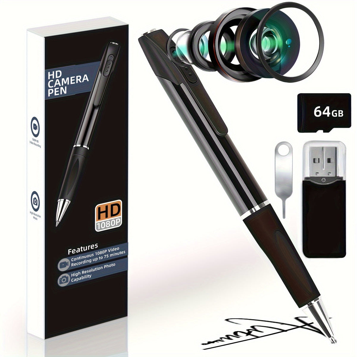 Mini Security Camera Pen – 1080P HD Body Camera and Video Recorder That Writes
