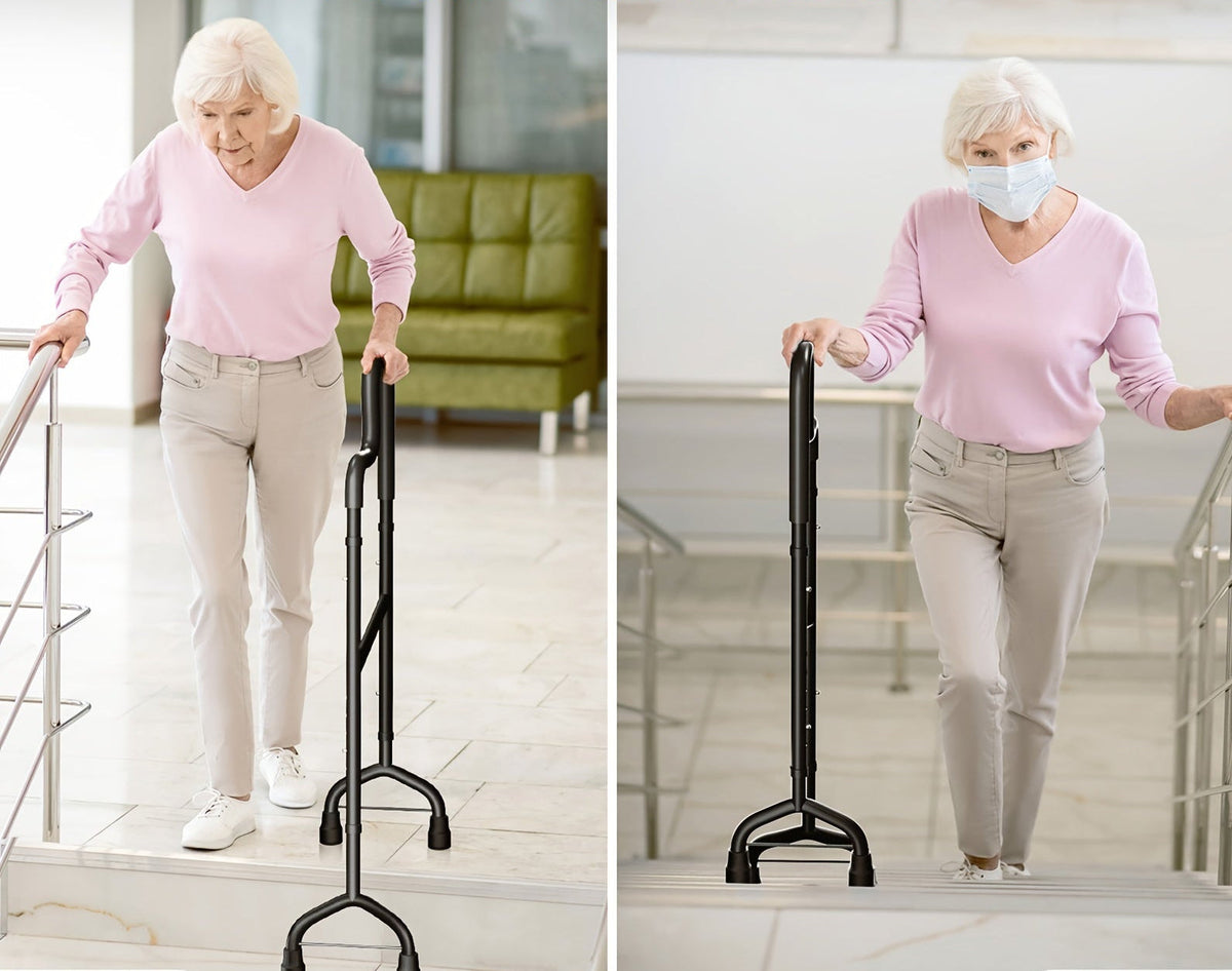 Stair Climbing Assist Cane – Adjustable Height Step Aid for Seniors with Hip or Knee Pain, Easy Walk Up or Down Stairs
