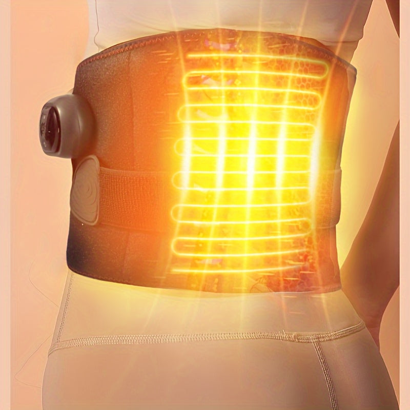 Rechargeable Waist Massager with Heat – Adjustable Lumbar Support Belt for Back Pain Relief, USB Charging, Portable Design