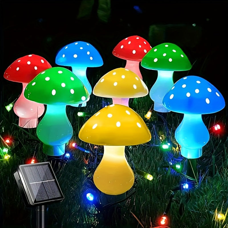 Upgraded Solar Mushroom Lawn Lights – 16-Head Outdoor Garden Decoration Set with 8 Lighting Modes for Christmas, Thanksgiving, Path Accents & Holiday Landscaping
