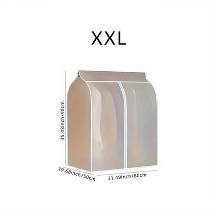 Foldable Transparent Hanging Clothes Dust Cover – Wardrobe Garment Protector for Dresses, Coats and Long Clothing