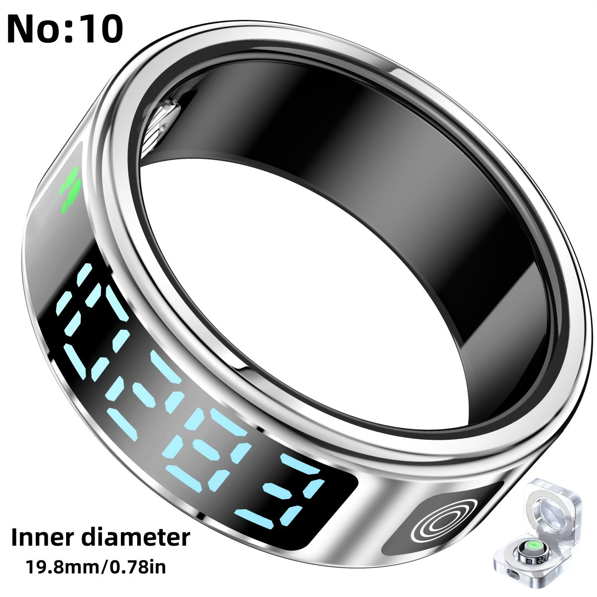 Smart Fitness Ring with Digital Display – Tracks Steps, Sleep & Swimming with Waterproof Unisex Minimal Design