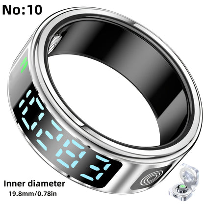 Smart Fitness Ring with Digital Display – Tracks Steps, Sleep & Swimming with Waterproof Unisex Minimal Design