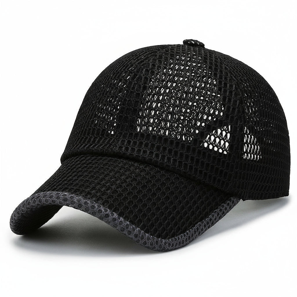 Men’s Quick-Dry Mesh Baseball Cap – Lightweight Breathable Summer Hat with Large Brim, Retro Outdoor Design
